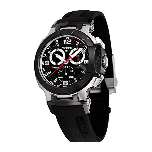 Tissot T Race Chronograph Black Dial Black Rubber Strap Watch for Men - T048.417.27.057.00 Buy Now By Tissot