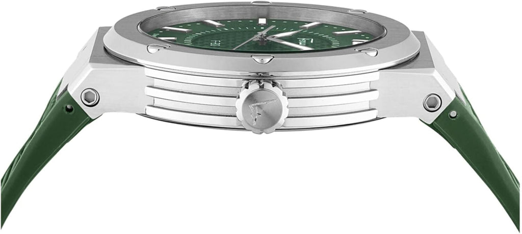 Salvatore Ferragamo F-80 Classic Green Dial Green Rubber Strap Watch for Men - SFHY02722 Buy Now By Salvatore Ferragamo