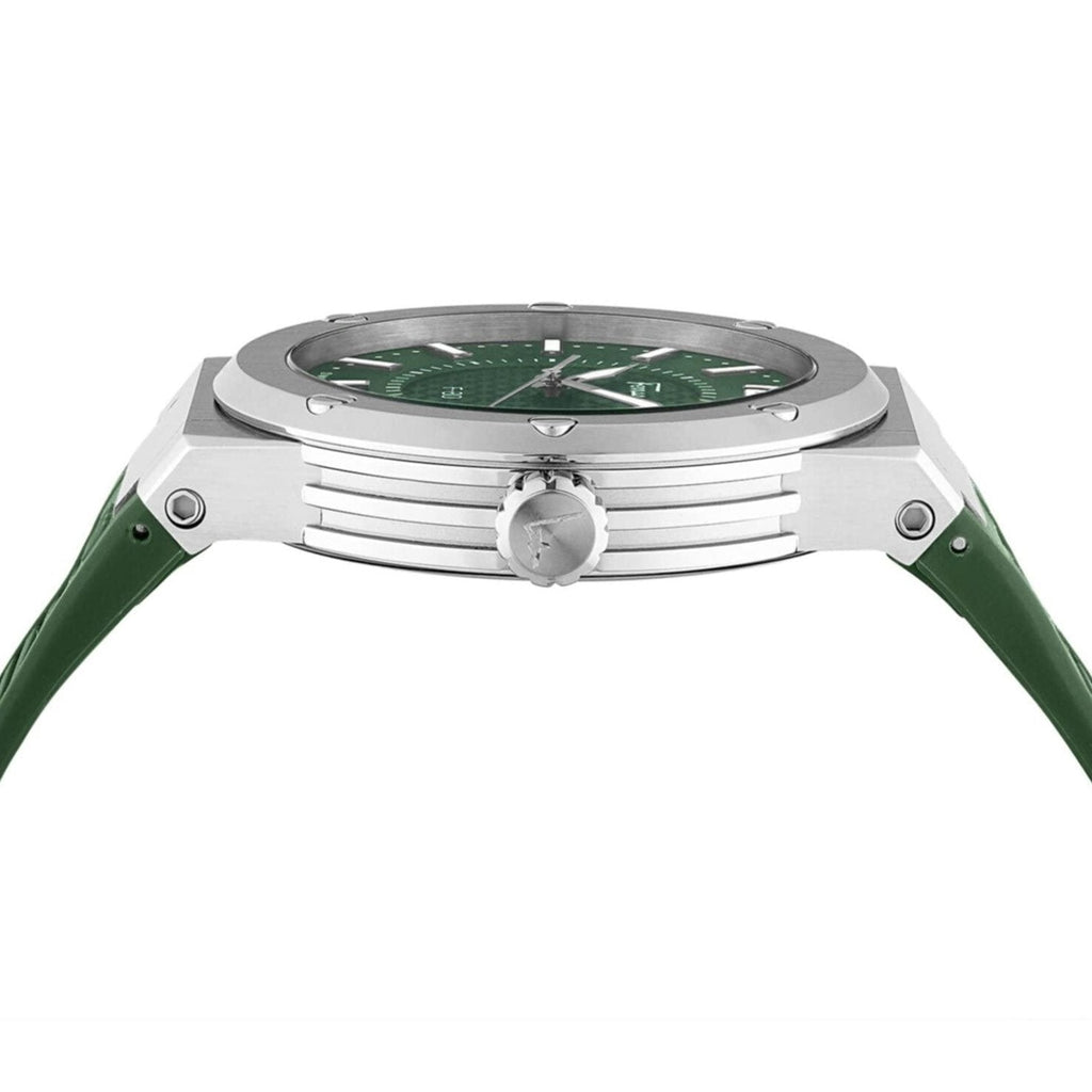 Salvatore Ferragamo F-80 Classic Green Dial Green Rubber Strap Watch for Men - SFHY02722 Buy Now By Salvatore Ferragamo