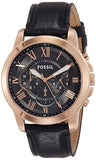 Fossil Grant Chronograph Grey Dial Black Leather Strap Watch for Men - FS5085 Buy Now By Fossil