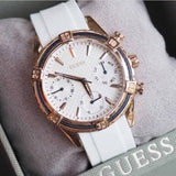 Guess Catalina White Dial White Silicon Strap Watch For Women - W0562L1 Buy Now By Guess