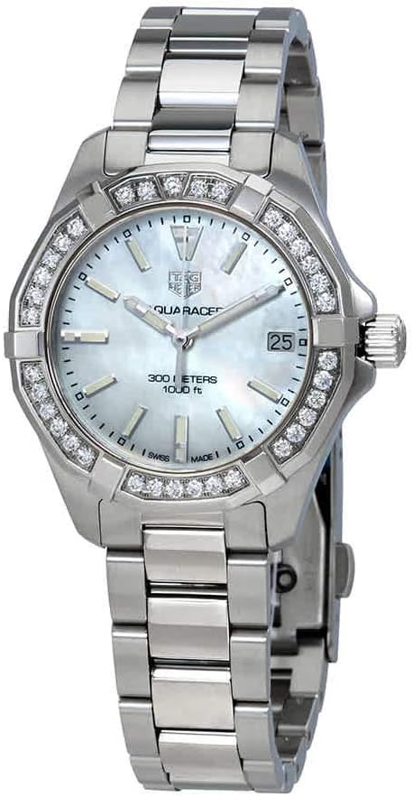 Tag Heuer Aquaracer Diamonds Mother of Pearl Dial Silver Steel Strap Watch for Women - WBD1313.BA0740 Buy Now By Tag Heuer