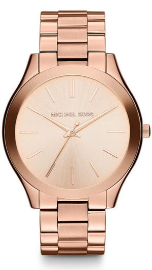 Michael Kors Slim Runway Rose Gold Dial Rose Gold Steel Strap Watch for Women - MK3197 Buy Now By Michael Kors