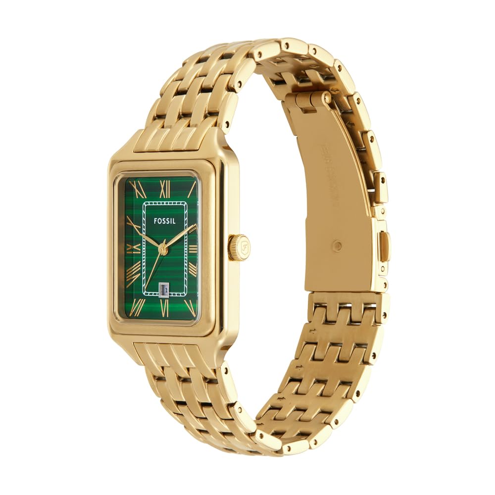 Fossil Raquel Three Hand Date Green Dial Gold Steel Strap Watch For Women - ES5341 Buy Now By Fossil