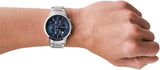 Emporio Armani Renato Chronograph Quartz Blue Dial Black Steel Strap Watch For Men - AR11215 Buy Now By Emporio Armani