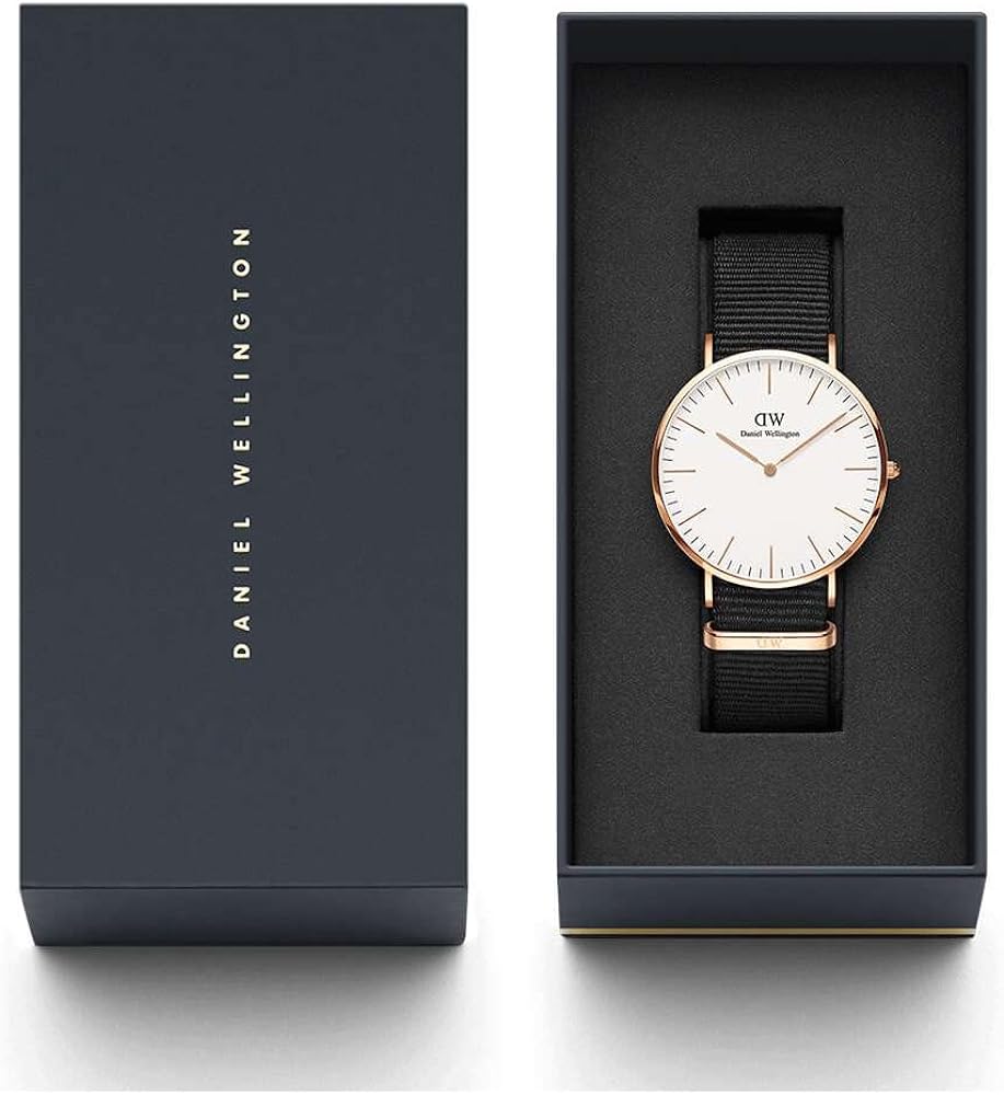 Daniel Wellington Classic Cornwall White Dial Black Nylon Strap Watch For Men - DW00100257 Buy Now By Daniel Wellington