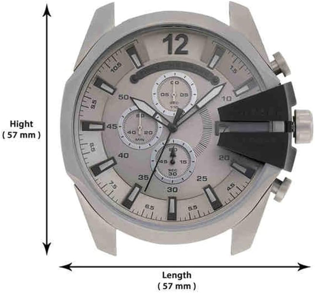 Diesel Mega Chief Chronograph Silver Dial Silver Steel Strap Watch For Men - DZ4501 Buy Now By Diesel