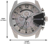Diesel Mega Chief Chronograph Silver Dial Silver Steel Strap Watch For Men - DZ4501 Buy Now By Diesel