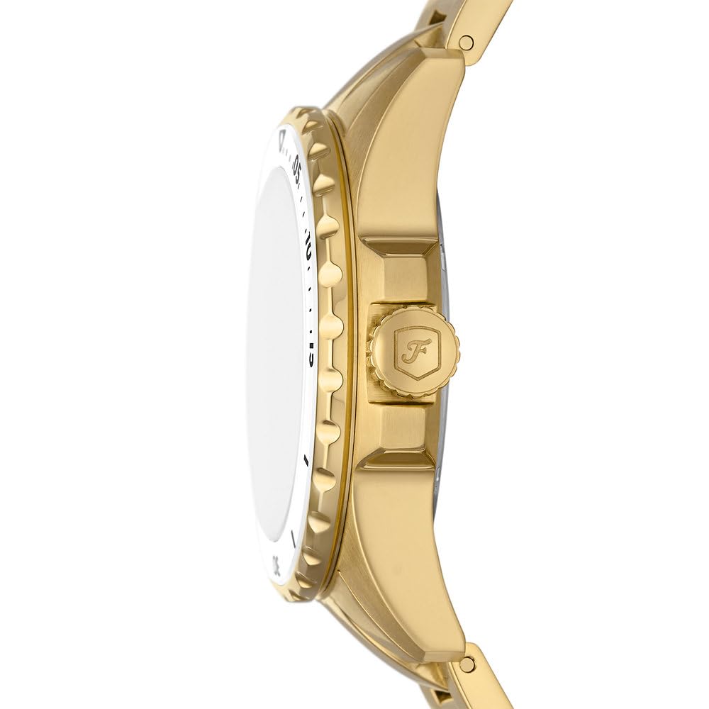 Fossil Blue Dive Three Hand White Dial Gold Steel Strap Watch For Women - ES5350 Buy Now By Fossil