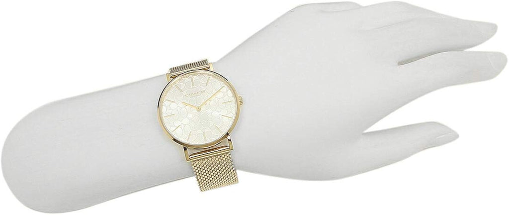 Coach Perry Silver Dial Gold Mesh Bracelet Watch for Women - 14503385 Buy Now By Coach
