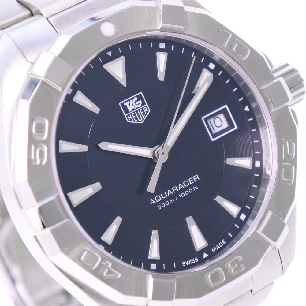 Tag Heuer Aquaracer Quartz Black Dial Silver Steel Strap Watch for Men - WAY1110.BA0928 Buy Now By Tag Heuer