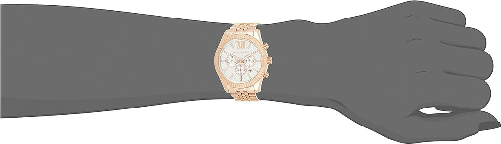 Michael Kors Lexington Chronograph White Dial Rose Gold Steel Strap Watch For Women - MK8313 Buy Now By Michael Kors