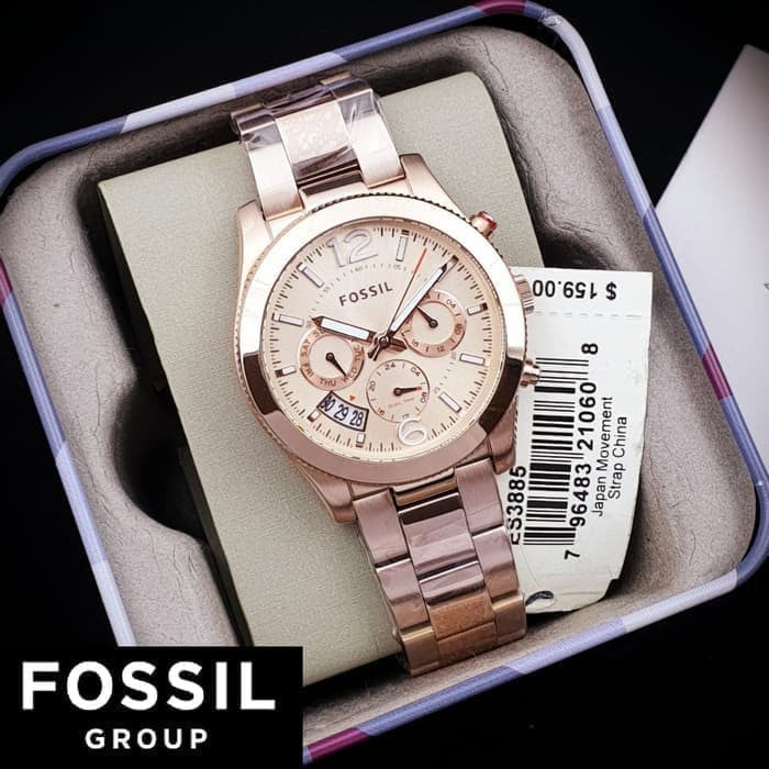 Fossil Boyfriend Multifunction Rose Gold Dial Rose Gold Steel Strap Watch for Women - ES3885 Buy Now By Fossil
