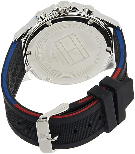 Tommy Hilfiger Bank Quartz Black Dial Black Rubber Strap Watch for Men - 1791724 Buy Now By Tommy Hilfiger