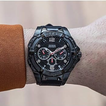 Guess Genesis Quartz Black Dial Black Silicone Strap Watch For Men - W1254G2 Buy Now By Guess