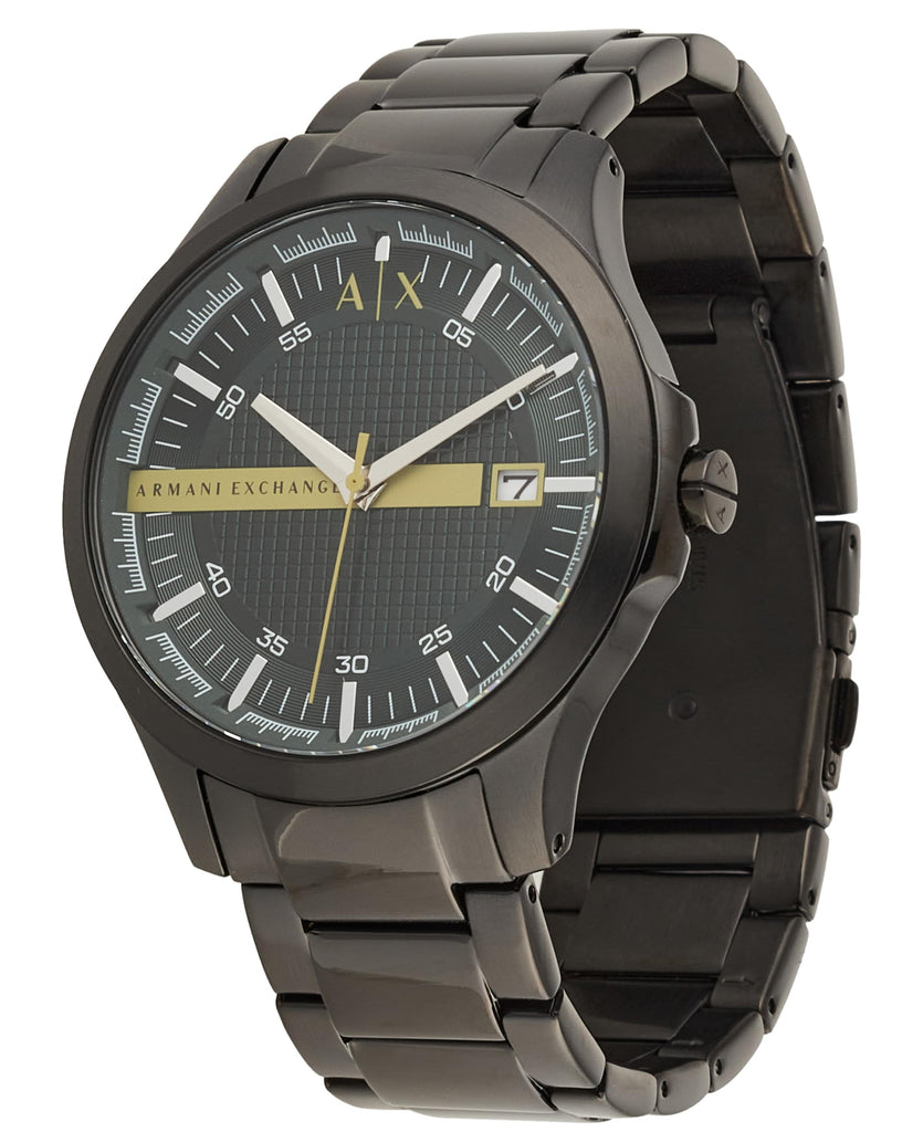 Armani Exchange Hampton Black Dial Black Steel Strap Watch For Men - AX2407 Buy Now By Armani Exchange