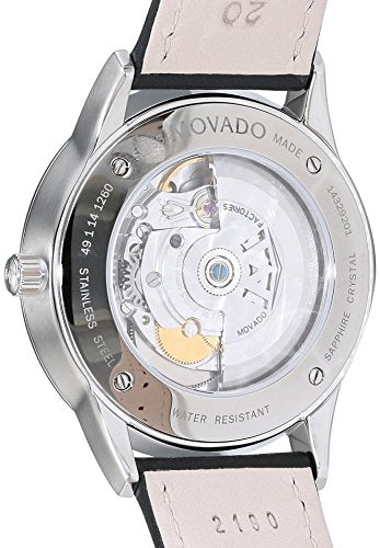 Movado 1881 Automatic Black Dial Black Leather Strap Watch for Men - 606873 Buy Now By Movado