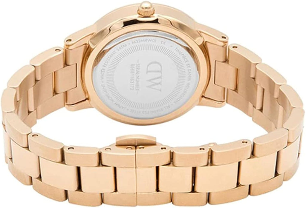 Daniel Wellington Iconic Link Grey Dial Rose Gold Steel Strap Watch For Women - DW00100332 Buy Now By Daniel Wellington