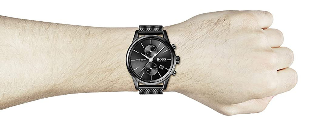 Hugo Boss Associate Black Dial Black Mesh Bracelet Watch for Men - 1513769 Buy Now By Hugo Boss
