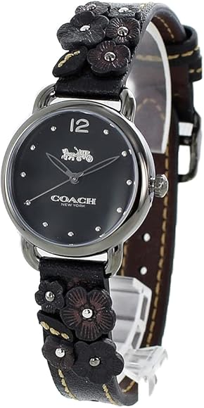 Coach Delancey Black Dial Black Leather Strap Watch For Women - 14502816 Buy Now By Coach