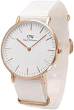 Daniel Wellington Classic Dover White Dial White Nylon Strap Watch For Women - DW00100309 Buy Now By Daniel Wellington