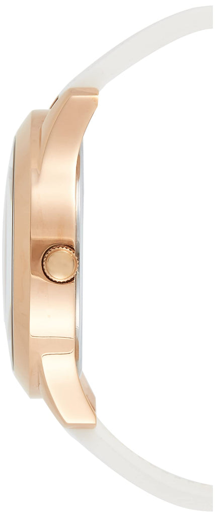 Guess Crush Crystals Gold Dial White Rubber Strap Watch for Women - W1223L3 Buy Now By Guess