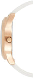 Guess Crush Crystals Gold Dial White Rubber Strap Watch for Women - W1223L3 Buy Now By Guess