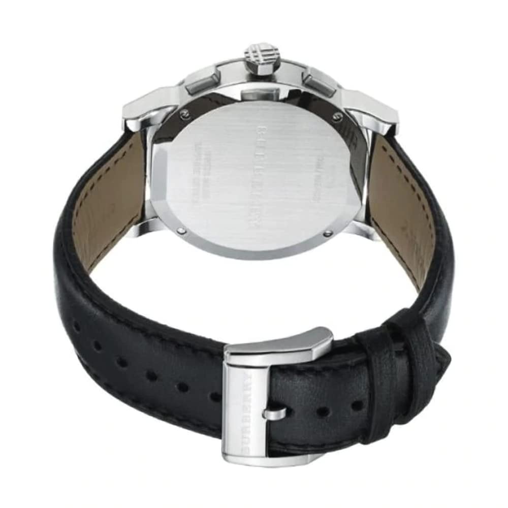 Burberry The City Chronograph Black Dial Black Leather Strap Watch for Men - BU9356 Buy Now By Burberry