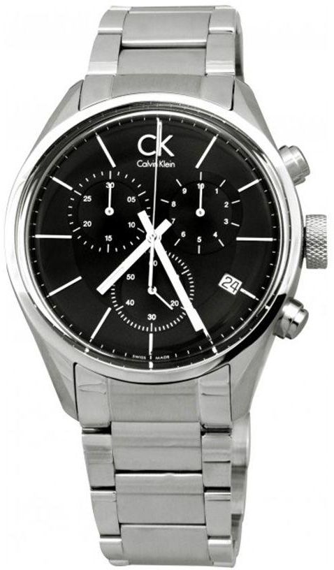 Calvin Klein Masculine Chronograph Black Dial Silver Steel Strap Watch for Men - K2H27104 Buy Now By Calvin Klein