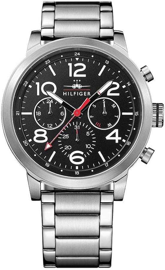 Tommy Hilfiger Jake Chronograph Black Dial Silver Steel Strap Watch for Men - 1791234 Buy Now By Tommy Hilfiger
