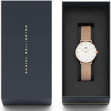 Daniel Wellington Classic Petite Melrose White Dial Rose Gold Mesh Bracelet Watch For Women - DW00100163 Buy Now By Daniel Wellington