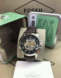 Fossil Grant Automatic Skeleton Black Dial Brown Leather Strap Watch for Men - ME3100 Buy Now By Fossil