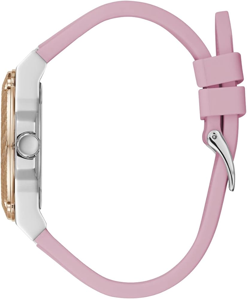 Guess Zena Quartz White Dial Pink Rubber Strap Watch For Women - W1094L4 Buy Now By Guess
