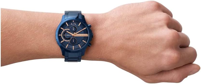 Armani Exchange Hampton Chronograph Blue Dial Blue Steel Strap Watch For Men - AX2430 Buy Now By Armani Exchange