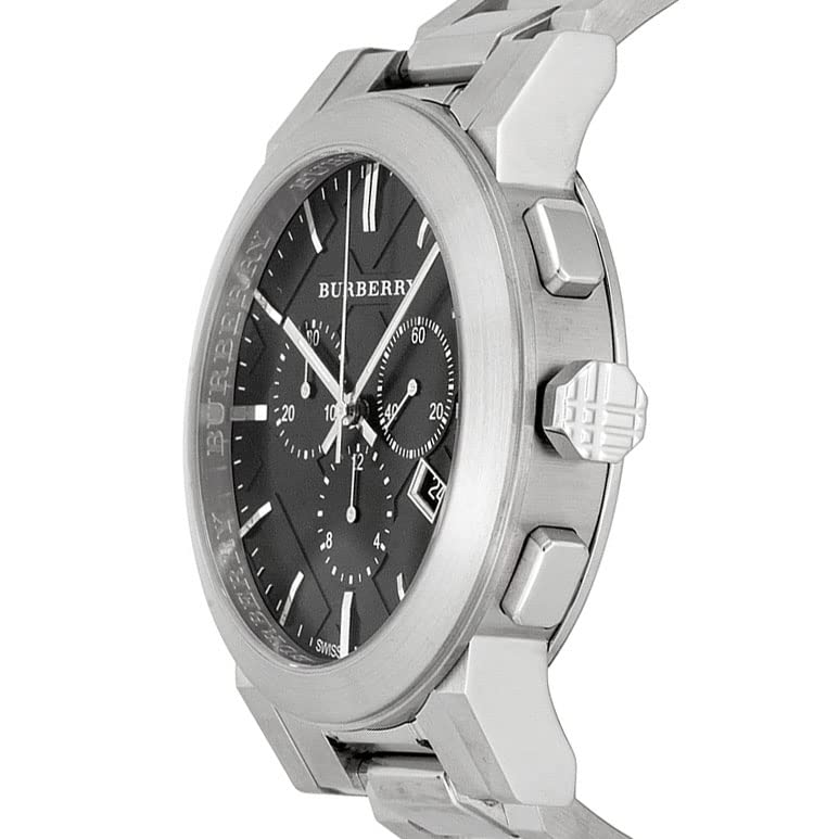 Burberry The City Black Dial Silver Steel Strap Watch for Men - BU9351 Buy Now By Burberry