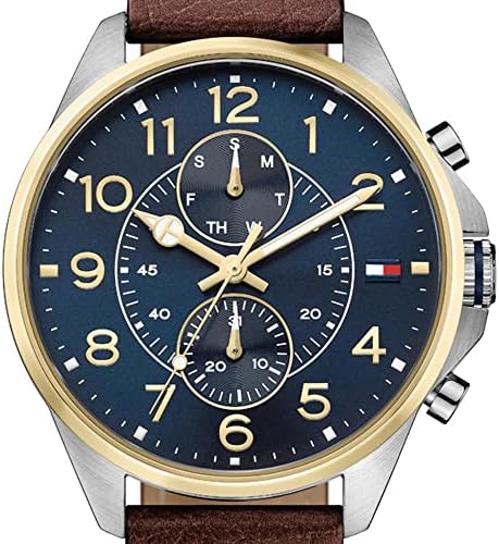 Tommy Hilfiger Dean Multifunctional Blue Dial Brown Leather Strap Watch for Men - 1791275 Buy Now By Tommy Hilfiger