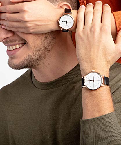 Calvin Klein Even White Dial Black Leather Strap Watch for Women - K7B216C6 Buy Now By Calvin Klein