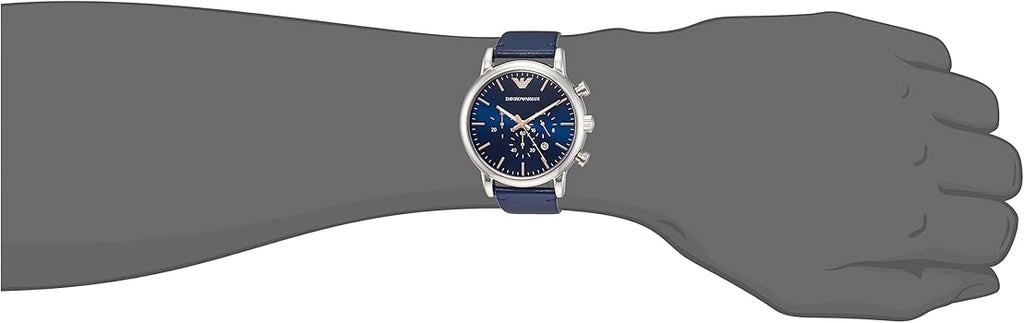 Emporio Armani Luigi Chronograph Blue Dial Blue Leather Strap Watch For Men - AR11451 Buy Now By Emporio Armani