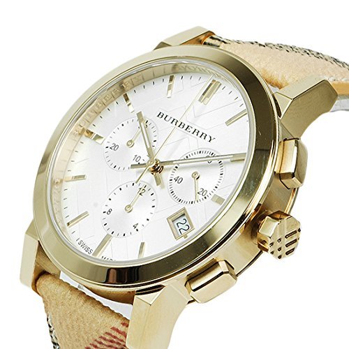 Burberry The City White Dial Haymarket Beige Leather Strap Watch for Women - BU9752 Buy Now By Burberry