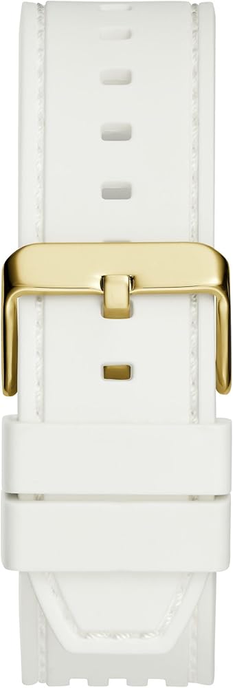 Guess Phoenix Analog Gold Dial White Silicone Strap Watch For Men - GW0499G5 Buy Now By Guess