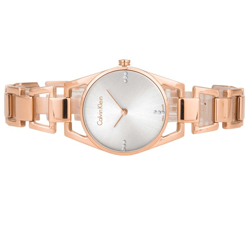 Calvin Klein Dainty Diamonds Silver Dial Rose Gold Steel Strap Watch for Women - K7L2364T Buy Now By Calvin Klein