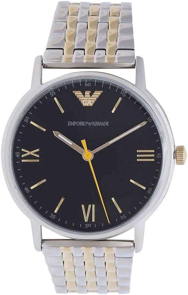 Emporio Armani Kappa Quartz Black Dial Two Tone Mesh Bracelet Watch For Men - AR11228 Buy Now By Emporio Armani