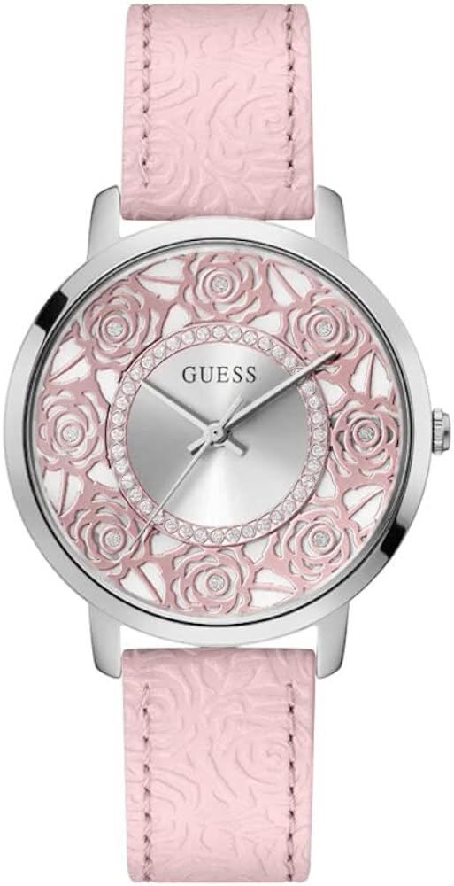 Guess Dahlia Analog Silver Dial Pink Leather Strap Watch for Women - GW0529L1 Buy Now By Guess