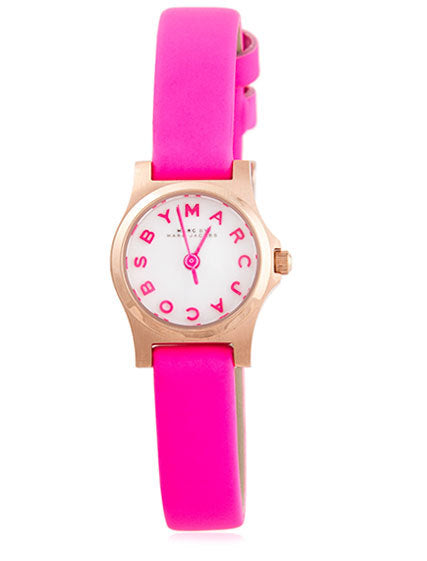 Marc Jacobs Henry White Dial Pink Leather Strap Watch for Women - MBM1237 Buy Now By Marc Jacobs