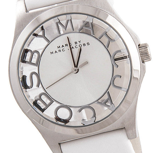 Marc Jacobs Henry Skeleton White Dial White Leather Strap Watch for Women - MBM1241 Buy Now By Marc Jacobs