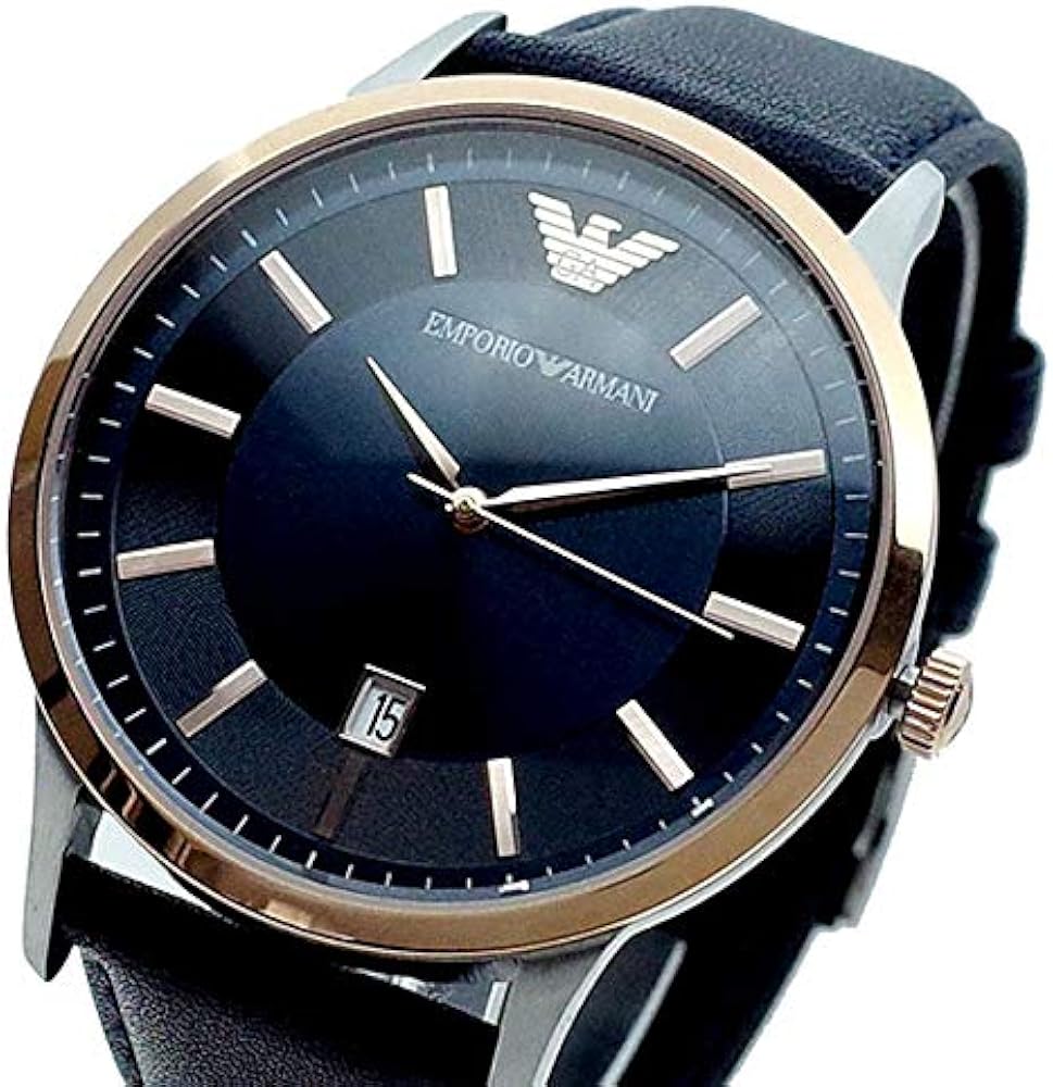 Emporio Armani Renato Analog Blue Dial Blue Leather Strap Watch For Men - AR11188 Buy Now By Emporio Armani