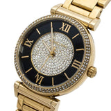 Michael Kors Catlin Black Dial Gold Steel Strap Watch for Women - MK3338 Buy Now By Michael Kors