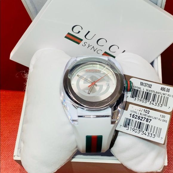 Gucci Sync XXL White Dial White Rubber Strap Watch For Men - YA137102 Buy Now By Gucci