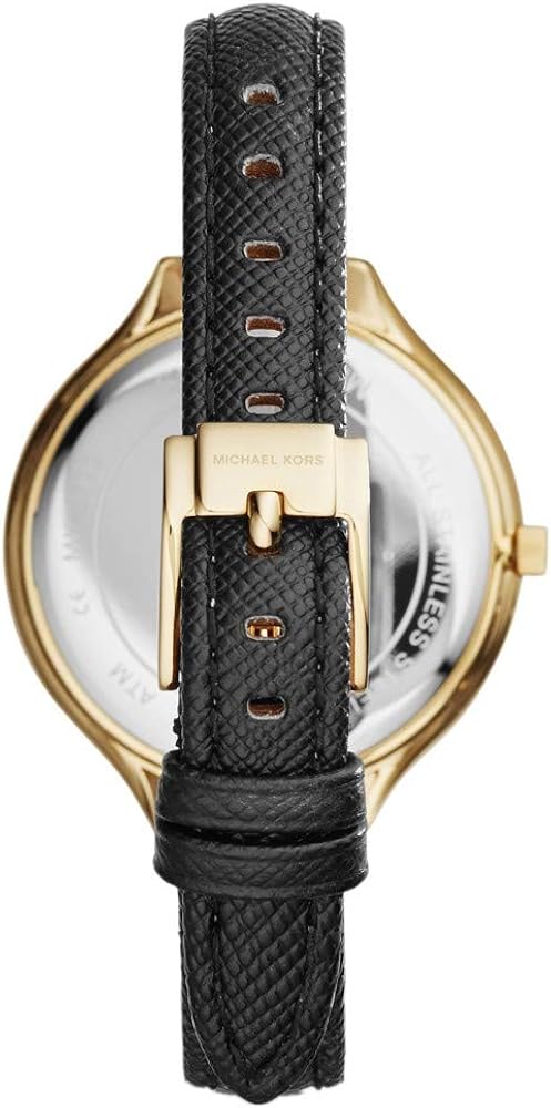 Michael Kors Slim Runway Quartz Gold Dial Black Leather Strap Watch For Women - MK2392 Buy Now By Michael Kors