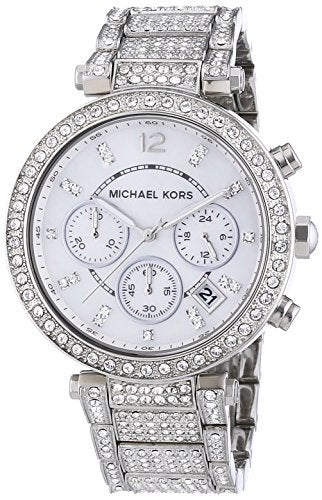 Michael Kors Parker Mother of Pearl Dial Diamonds Silver Steel Strap Watch for Women - MK5572 Buy Now By Michael Kors